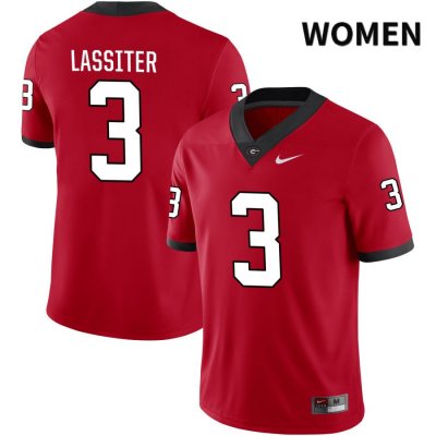 Women's Georgia Bulldogs NCAA #3 Kamari Lassiter Nike Stitched Red NIL 2022 Authentic College Football Jersey BUU5654SV